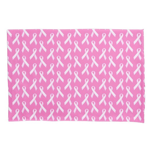 Roze Lint Patroon – Borstkankerbewustzijn Kussensloop (Voorkant)