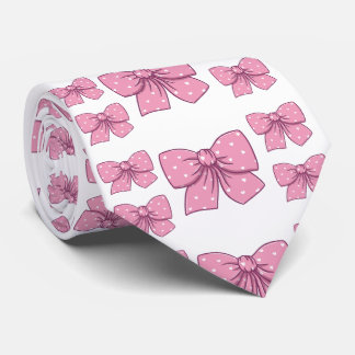 roze lint patroon stropdas