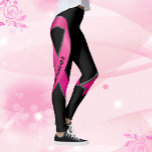 Roze lint Personaliseer 2 overlevende borstkanker Leggings<br><div class="desc">Leggings Roze Lint Personaliseer Verklaring & Naam Borstkanker Overlevende</div>