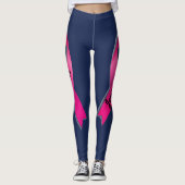 Roze lint Personaliseer 2 overlevende borstkanker Leggings (Voorkant)