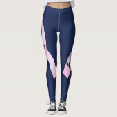 Roze lint Personaliseer 2 overlevende borstkanker Leggings (Voorkant)