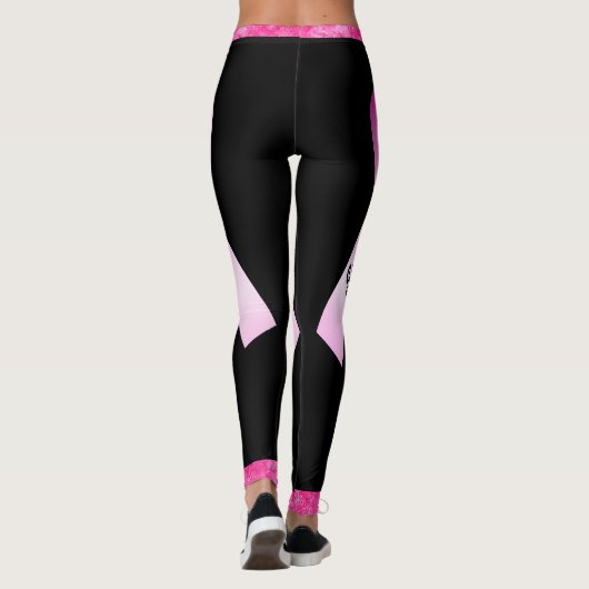 Roze lint Personaliseer borstkanker overlevende Leggings (Achterkant)