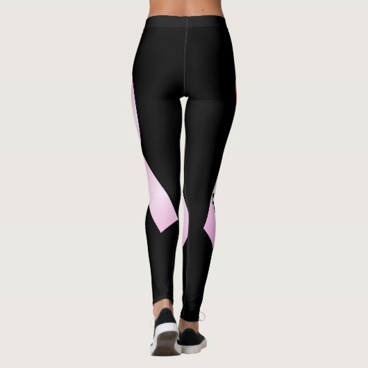 Roze lint Personaliseer borstkanker overlevende Leggings (Achterkant)
