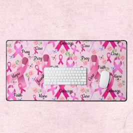 Roze lint Personaliseert woorden en naam borstkank Bureaumat