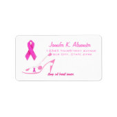 Roze lint polka dot schoen etiket (Voorkant)