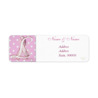 Roze Lint Polka Dots Adres Label-Aanpassen Etiket