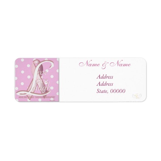 Roze Lint Polka Dots Adres Label-Aanpassen Etiket (Voorkant)