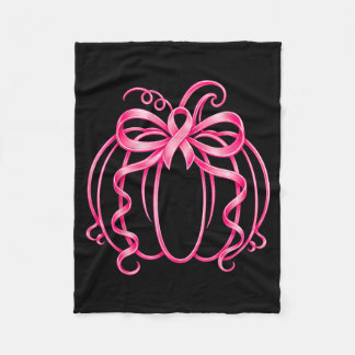 Roze lint pompoen borstkanker Coquette strik Fleece Deken