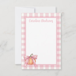 Roze Lint Pompoen, Coquette Roze Stationery Bedankkaart