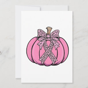 Roze lint pompoen gezicht Halloween borstkanker Kaart