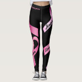 Roze lint Power Woorden personaliseren Sjabloon Leggings (Voorkant)
