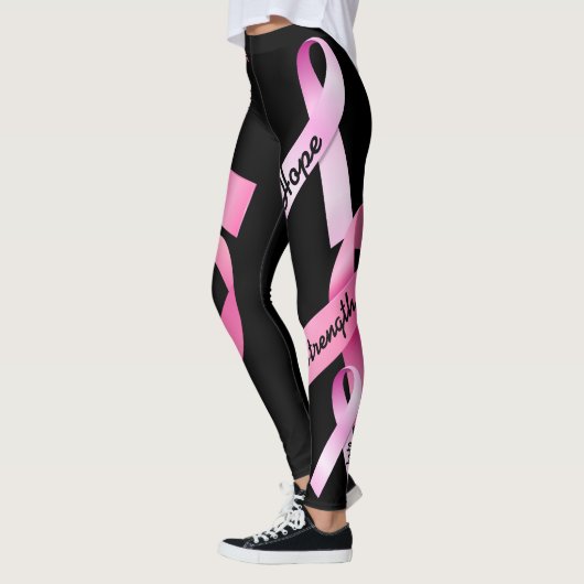 Roze lint Power Woorden personaliseren Sjabloon Leggings (Links)