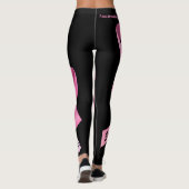 Roze lint Power Woorden personaliseren Sjabloon Leggings (Achterkant)
