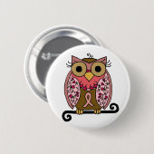 Roze lint ronde button 5,7 cm (Voorkant /achterkant)