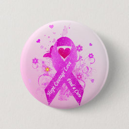 Roze lint  ronde button 5,7 cm