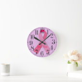 Roze lint ronde klok (Huis)