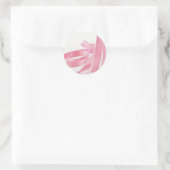 Roze lint ronde sticker (Tas)