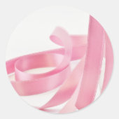 Roze lint ronde sticker (Voorkant)