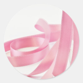 Roze lint ronde sticker