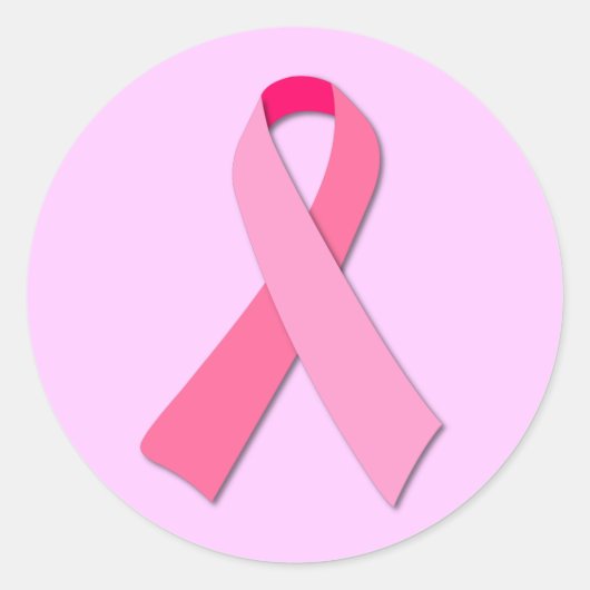 Roze lint ronde sticker (Voorkant)
