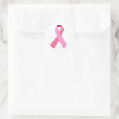 Roze Lint Ronde Sticker (Tas)
