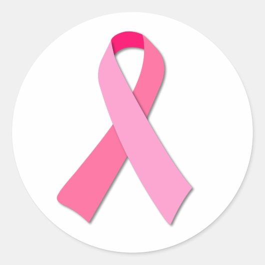 Roze Lint Ronde Sticker (Voorkant)