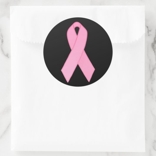 Roze lint ronde sticker (Tas)