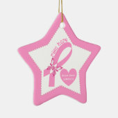 Roze lint Roze hoop Borstkankerbewustzijn Keramisch Ornament (Rechts)
