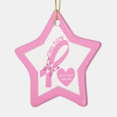 Roze lint Roze hoop Borstkankerbewustzijn Keramisch Ornament (Links)