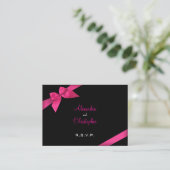Roze lint RSVP minicard 2 Informatiekaartje (Staand voorkant)