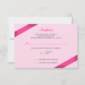 Roze lint RSVP-uitnodiging RSVP Kaartje (Achterkant)