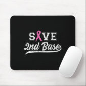 Roze lint Save Second Byse Borstkanker Awarene Muismat (Met muis)