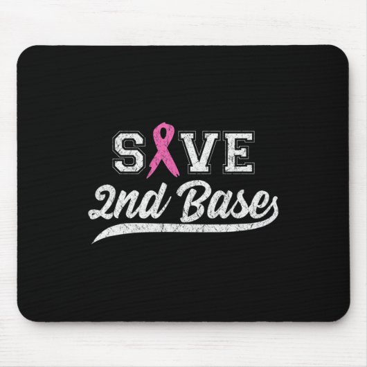Roze lint Save Second Byse Borstkanker Awarene Muismat (Voorkant)
