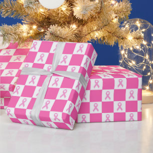 Roze Lint Schaakbord – Borstkanker Bewustzijn Cadeaupapier