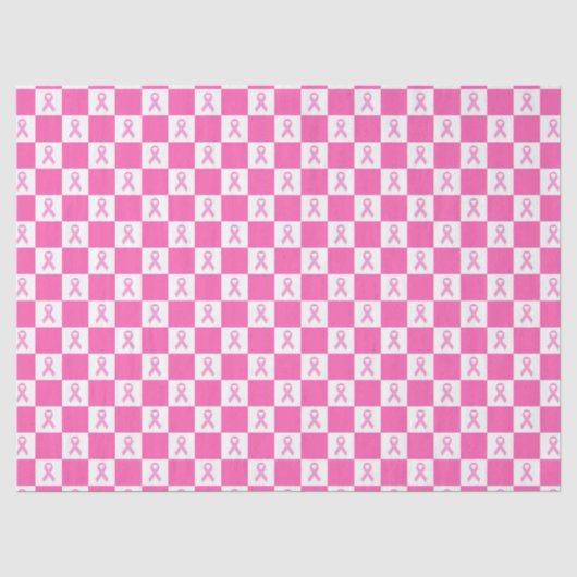 Roze Lint Schaakbord – Borstkanker Bewustzijn Tissuepapier (Voorkant)