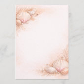 Roze lint schelp meisje babyshower kaart (Achterkant)