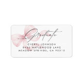 Roze Lint Script Afstudeer Retouradres Label (Voorkant)