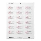 Roze Lint Script Afstudeer Retouradres Label (Full Sheet)