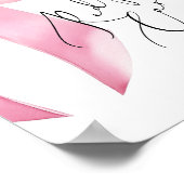 Roze lint script laat hier uw receptkaart achter poster (Hoek)