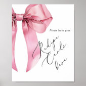 Roze lint script laat hier uw receptkaart achter poster (Voorkant)