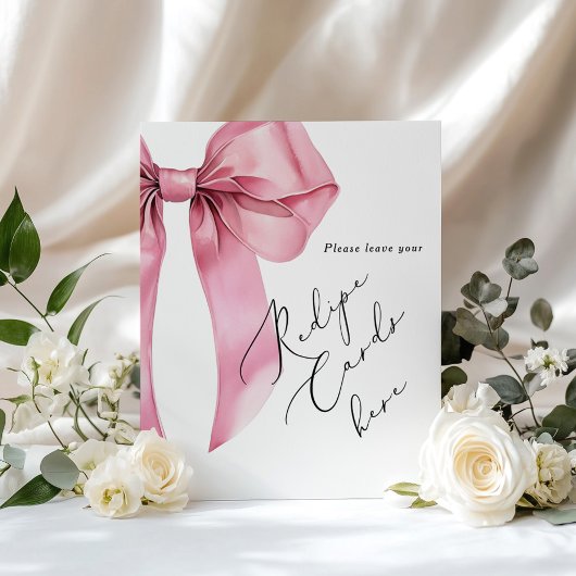 Roze lint script laat hier uw receptkaart achter poster