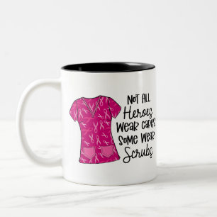 Roze lint scrub nurse waarderingscadeau tweekleurige koffiemok