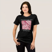 Roze lint skelet Shirt, losgeslagen kankerbestrijd Tri-Blend Shirt (Voorkant volledig)