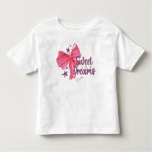 Roze lint "Slaap Mooie Dromen" Glitter Typografie Kinder Shirts (Voorkant)