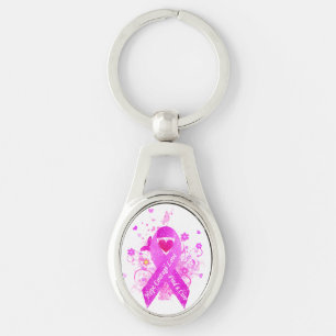 Roze lint sleutelhanger