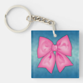 Roze lint sleutelhanger