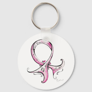 Roze lint sleutelhanger