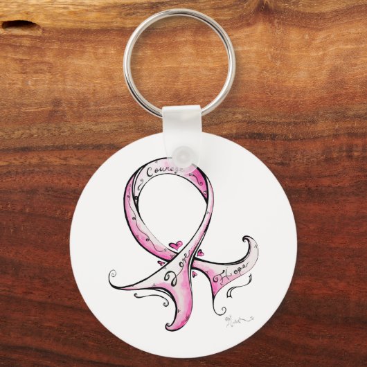 Roze lint sleutelhanger (Voorkant)