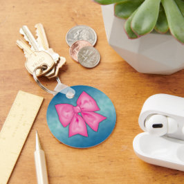 Roze lint sleutelhanger