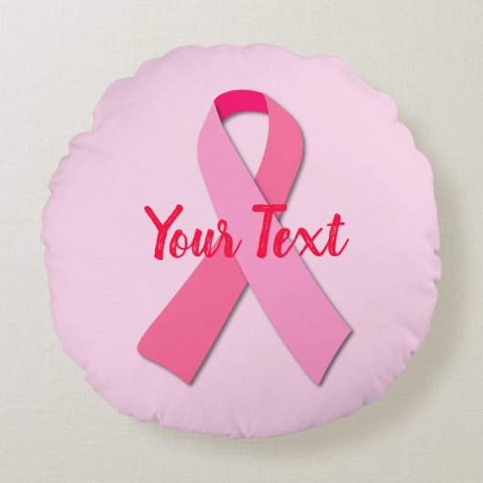 Roze lint-Sleutelhanger Rond Kussen (Voorkant)